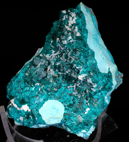 Dioptase with Plancheite and Drusy Quartz