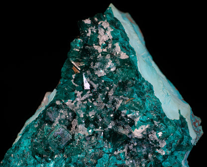 Dioptase with Plancheite and Drusy Quartz