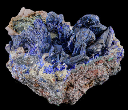 Azurite with Calcite
