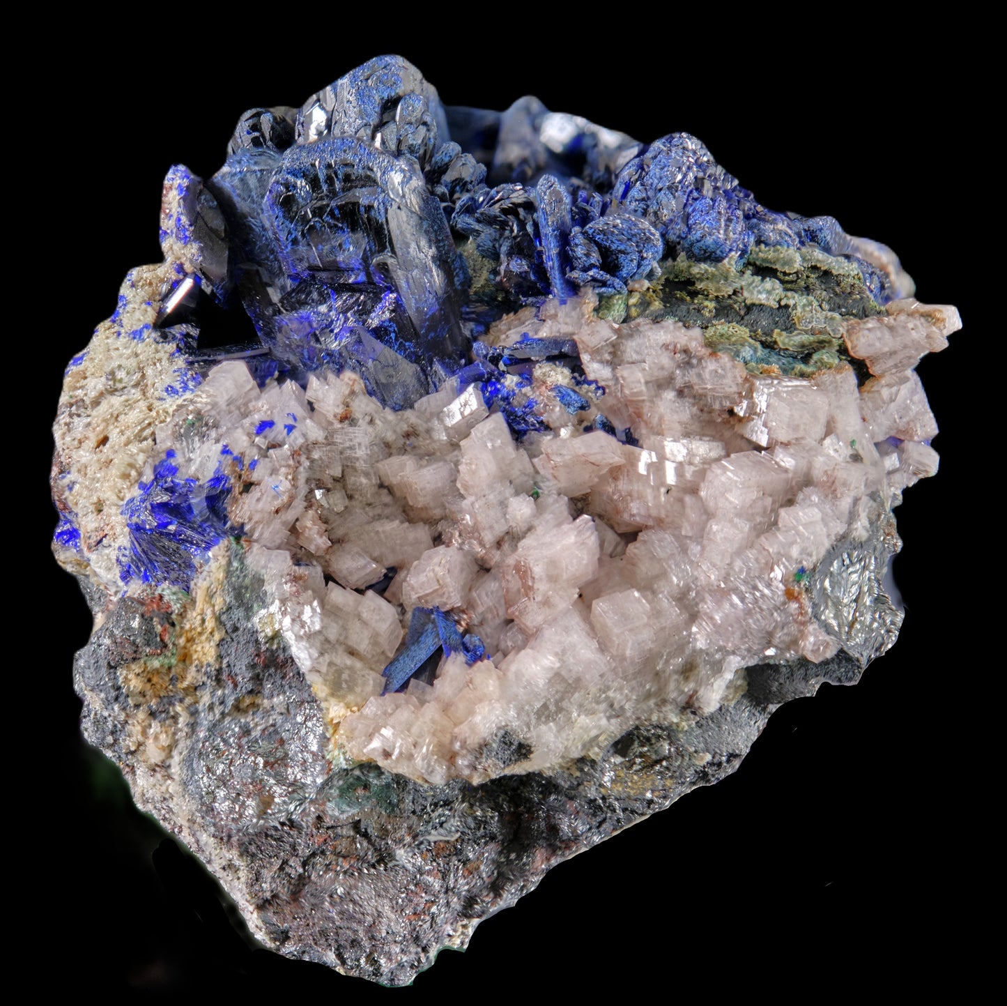 Azurite with Calcite