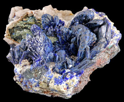 Azurite with Calcite