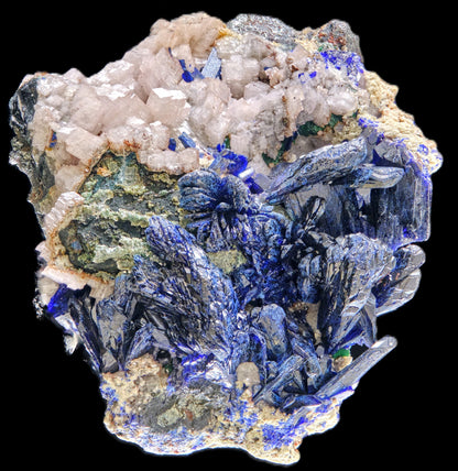 Azurite with Calcite