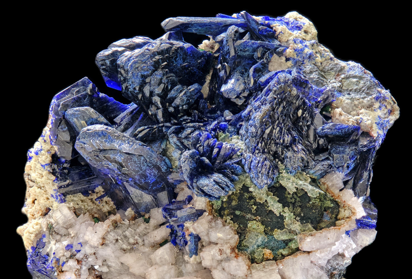 Azurite with Calcite