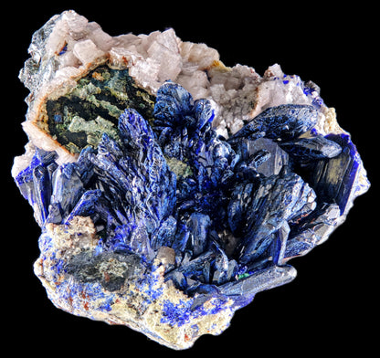 Azurite with Calcite