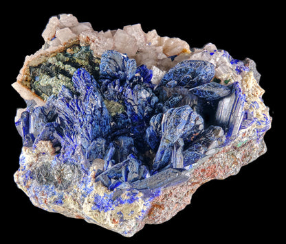 Azurite with Calcite