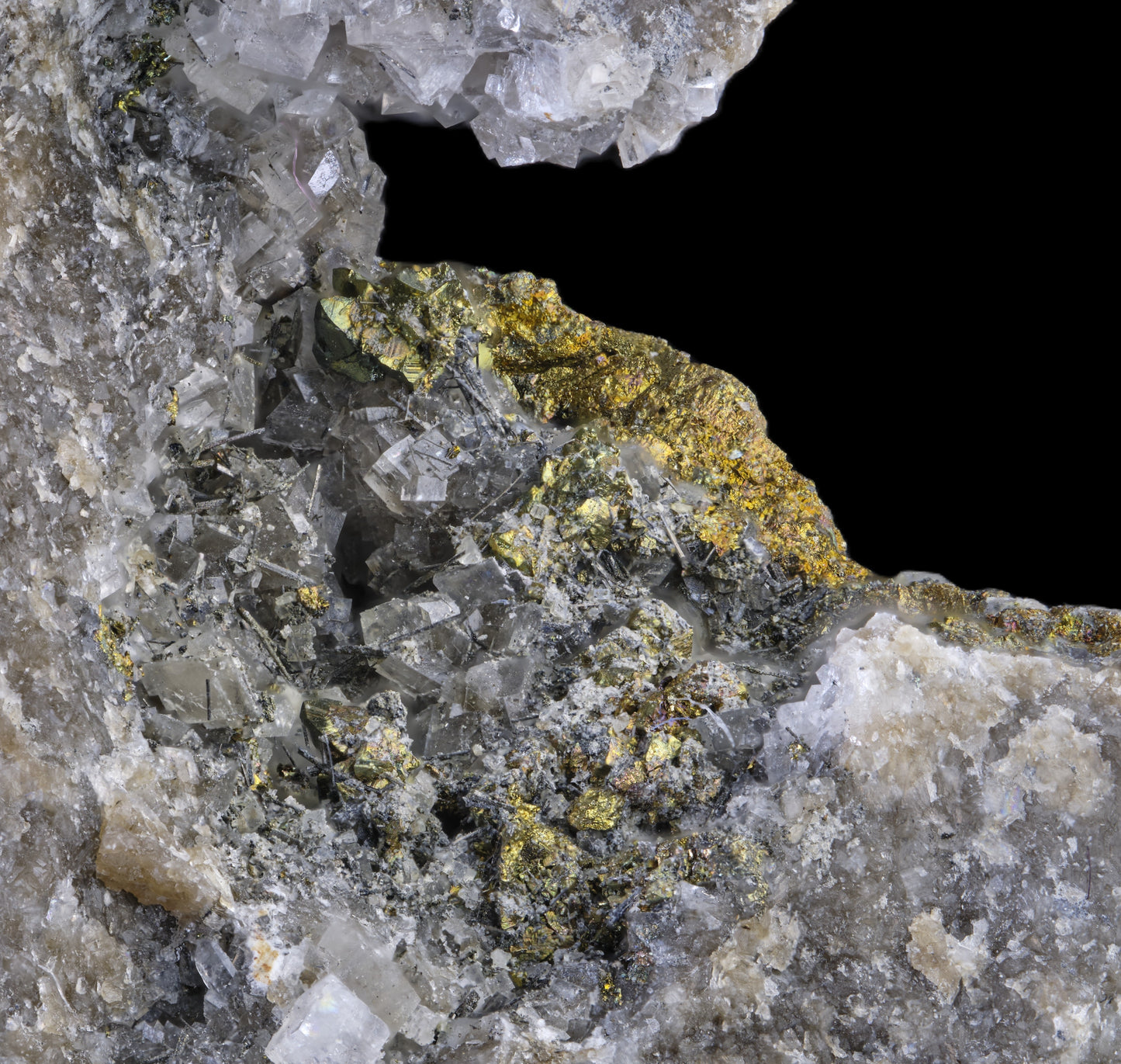 Polydymite with Chalcopyrite on Dolomite