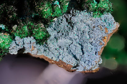 Libethenite with Plancheite and Pseudomalachite