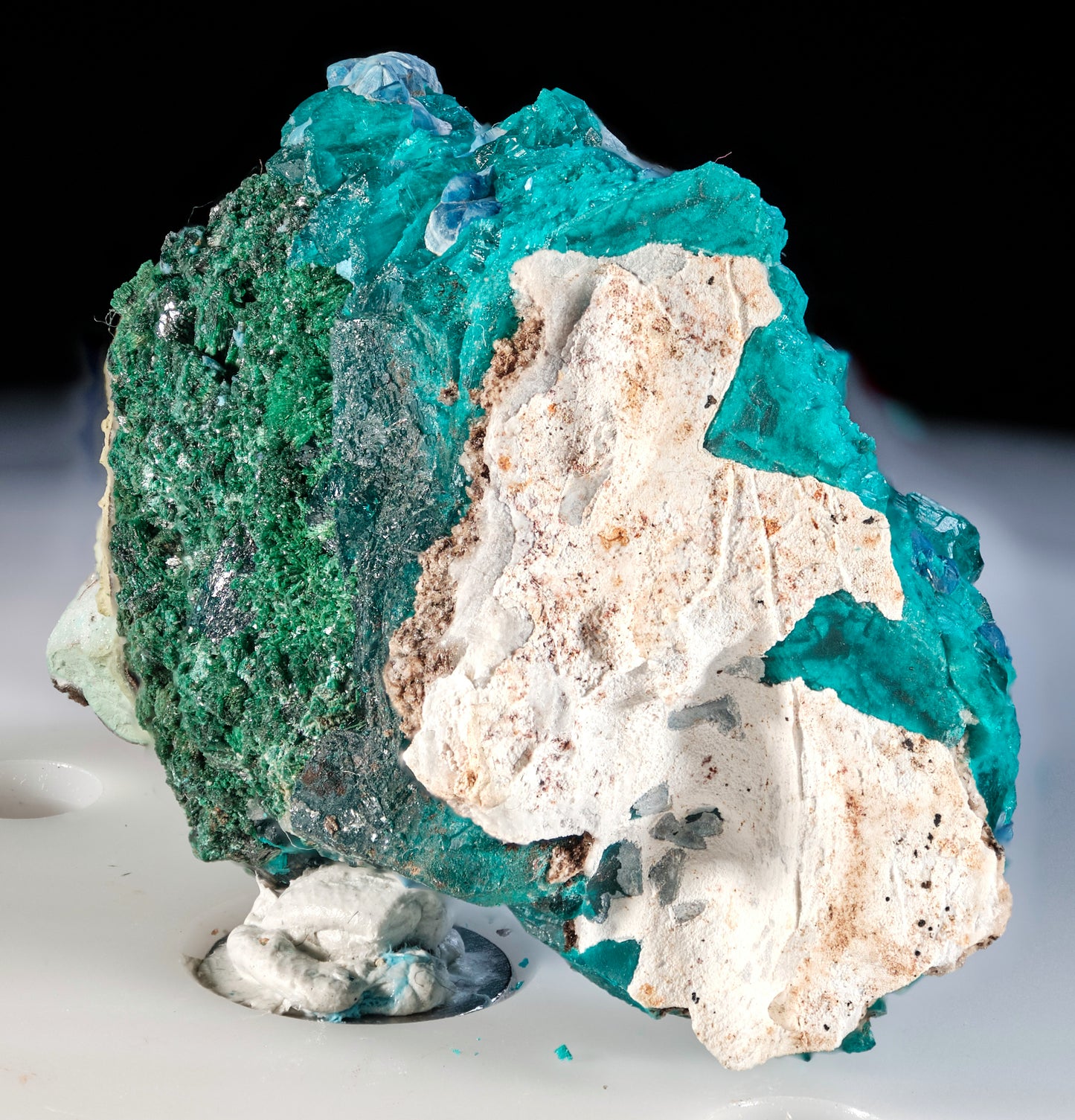 Dioptase, Shattuckite, and Malachite