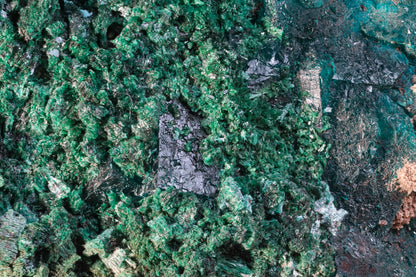 Dioptase, Shattuckite, and Malachite