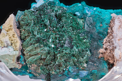 Dioptase, Shattuckite, and Malachite