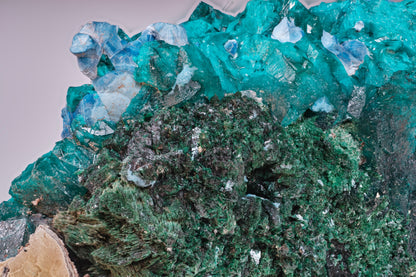 Dioptase, Shattuckite, and Malachite