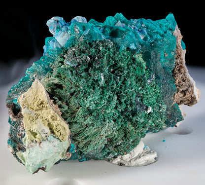 Dioptase, Shattuckite, and Malachite