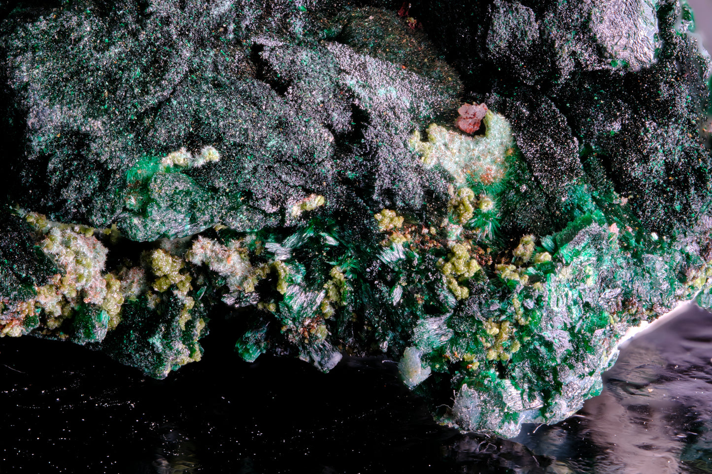 Malachite Ps. after Azurite with Wulfenite