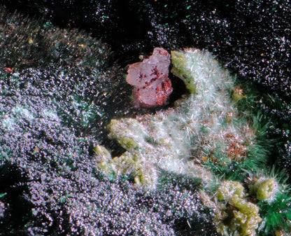 Malachite Ps. after Azurite with Wulfenite