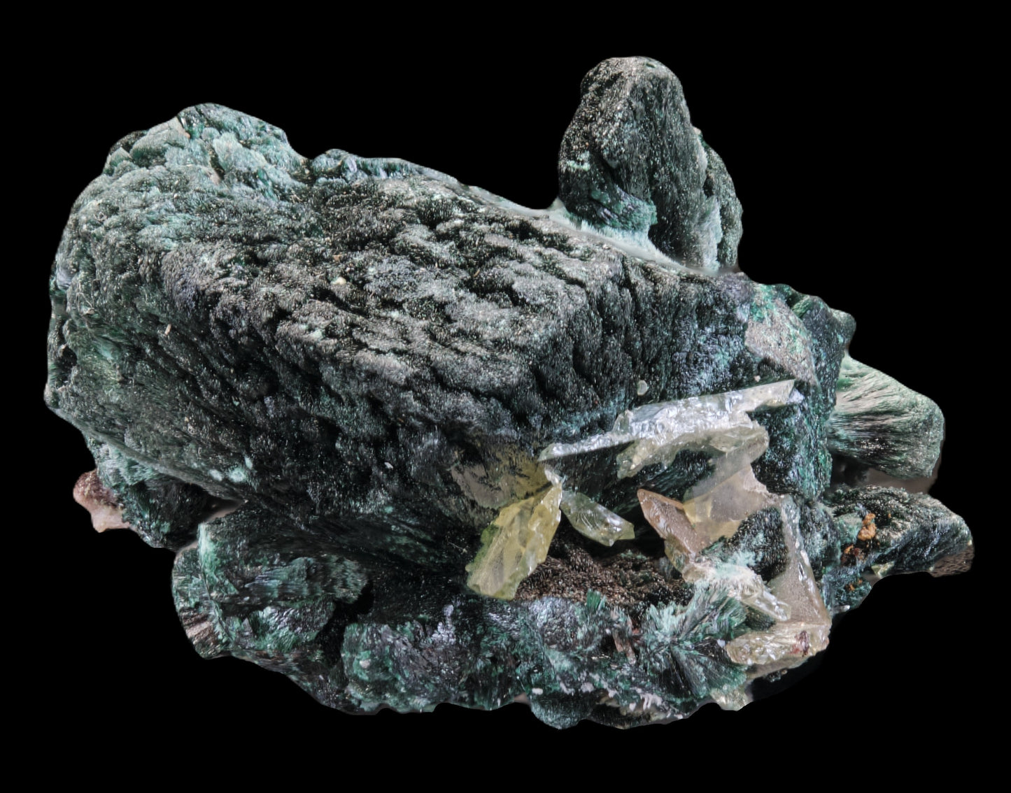 Malachite Ps. after Azurite with Wulfenite