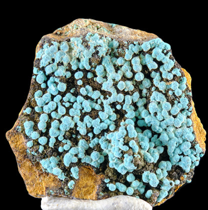 Rosasite on Hematite with Limonite
