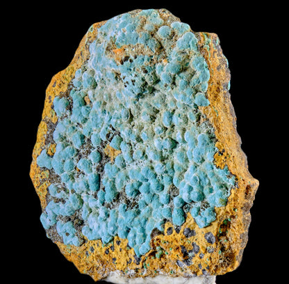 Rosasite on Hematite with Limonite