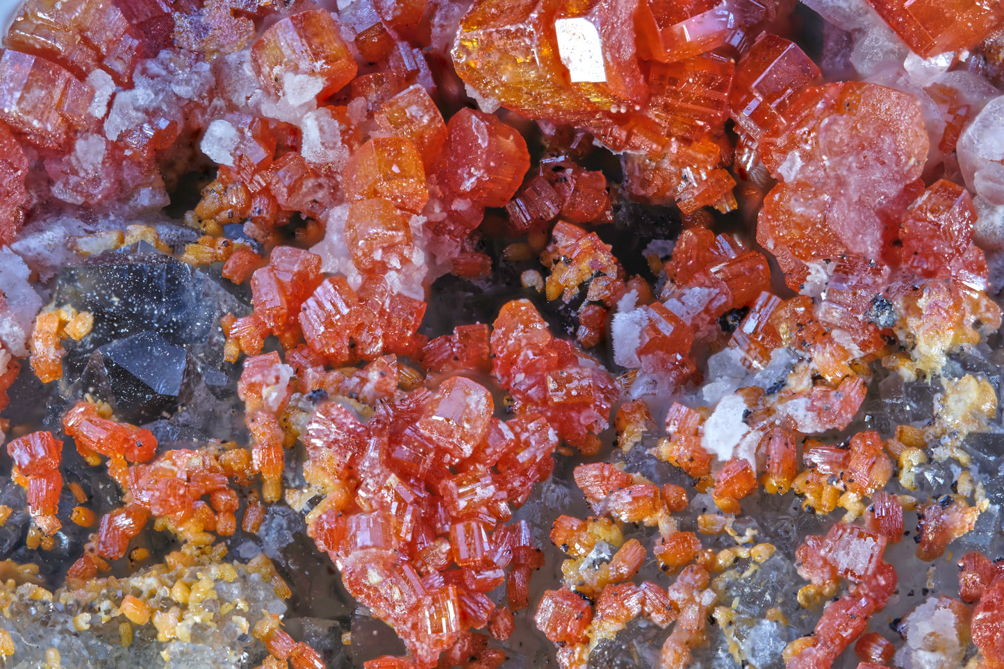 Vanadinite with Quartz