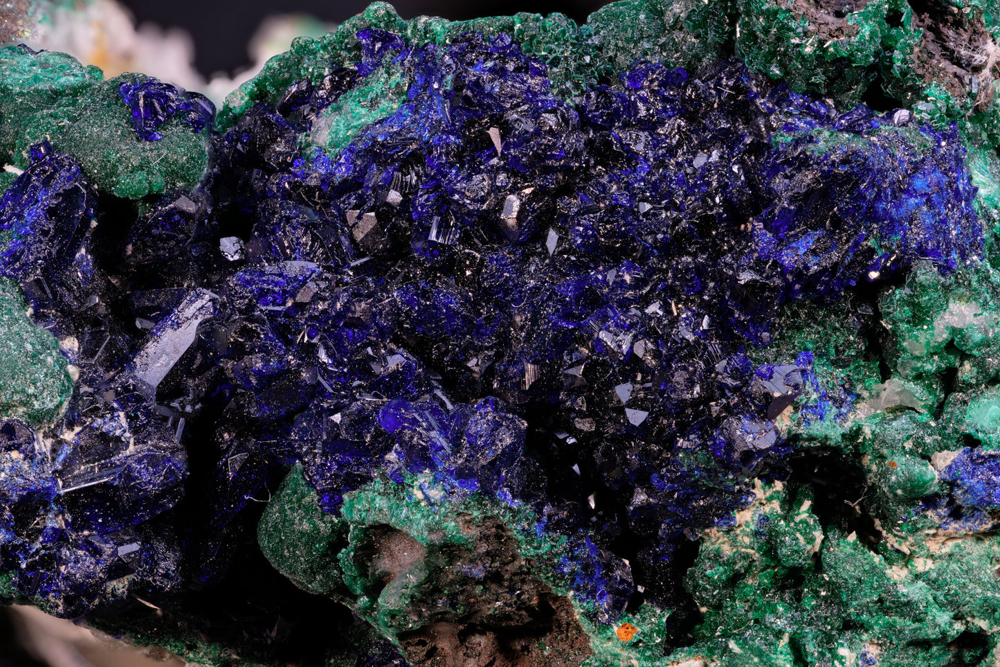 Azurite Crystals with Botryoidal Malachite
