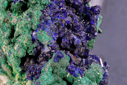 Azurite Crystals with Botryoidal Malachite