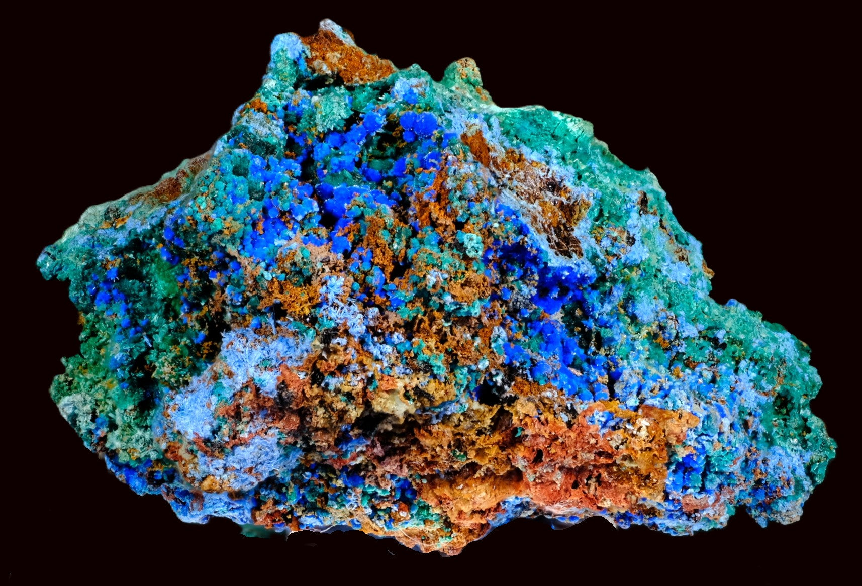 Cyanotrichite with Brochantite – Roc Doc Minerals
