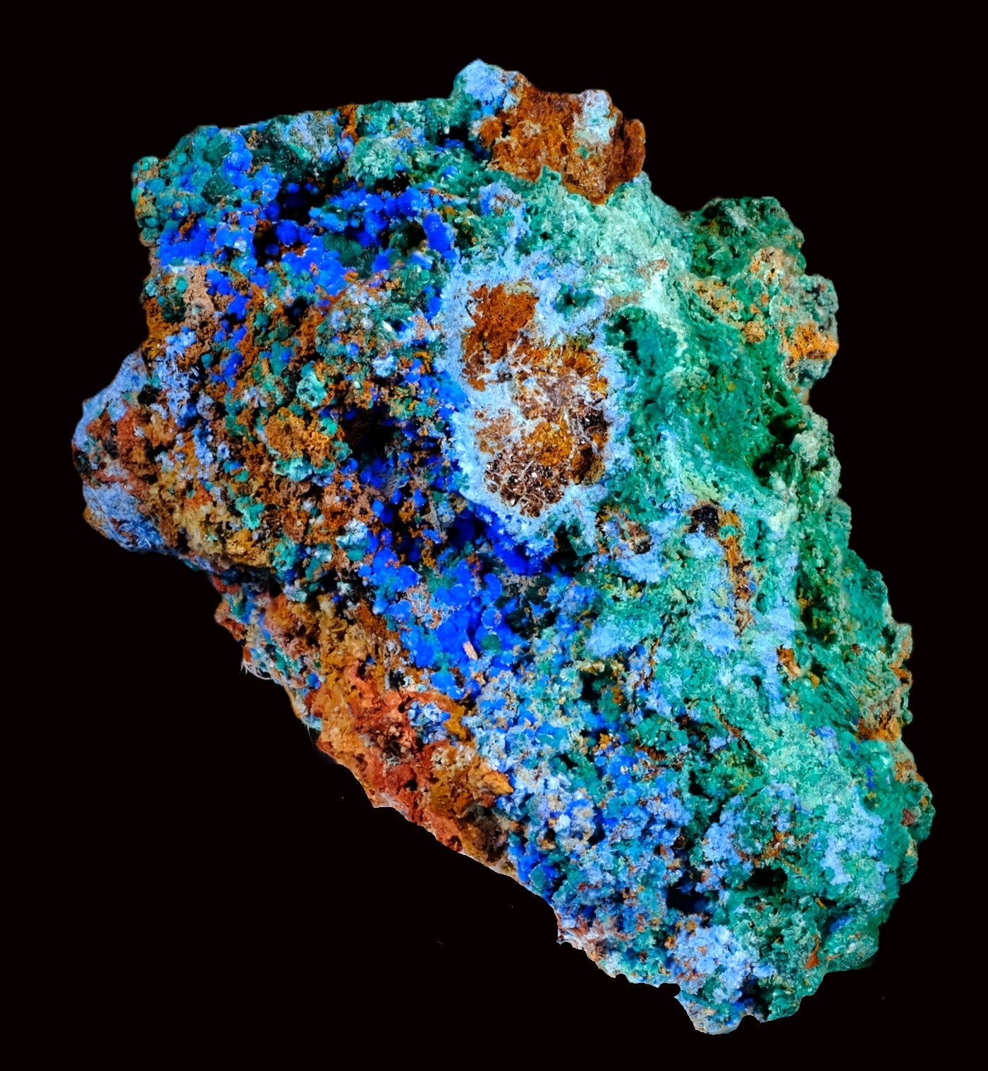 Cyanotrichite with Brochantite