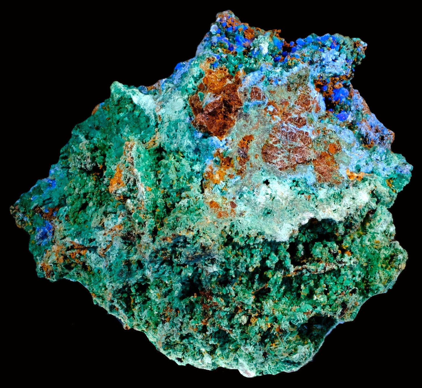 Cyanotrichite with Brochantite