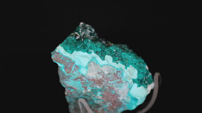 Dioptase with Plancheite and Drusy Quartz