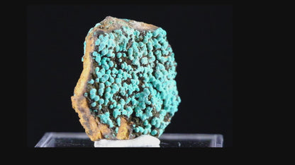 Rosasite on Hematite with Limonite