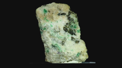 Emerald in Matrix with Fluor-Dravite, Fluorite, and Xenotime