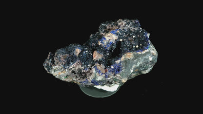 Wulfenite on Azurite with Dolomite and Smithsonite